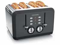 Arendo Toaster, 4 kurze Schlitze, für 4 Scheiben, 1630 W, Automatik, Edelstahl,
