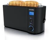 Arendo Toaster Edelstahl, Langschlitz, Display mit Restzeitanzeige, Kr&uuml;melschublade,