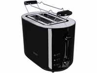 exquisit Toaster TA 6103 - Toaster - schwarz/inox, 2 Schlitze, für 2 Scheiben