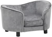 vidaXL Tierbett, Hundesofa Grau 69x49x40 cm Pl&uuml;sch