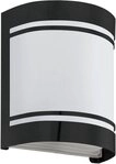 EGLO Wandleuchte Cerno Wandlampe, Au&szlig;enleuchte aus Stahl und Glas, E27, IP44, Lampe,