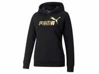 PUMA 2-in-1-Pullover ESS+ Kapuzenpullover Metallic Logo Hoodie Damen schwarz