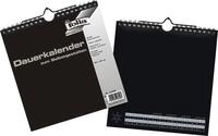 Folia Bastelfilz Bastel-Dauerkalender 23x24cm 13 Seiten schwarz/silber