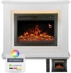 Juskys Elektrokamin, 2000 W Heizung, Flammeneffekt, Fernbedienung, LED-Licht, Timer