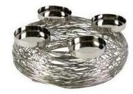 Werner Vo&szlig; Weihnachtsfigur Adventskranz Tangle - silber - Edelstahl - 28x11 cm