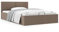 vidaXL Bettgestell vidaXL Stauraumbett Hydraulisch Taupe Stoff 120&times;200 cm