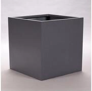 Elegant Einrichten Pflanzk&uuml;bel XXL Fiberglas anthrazit metallic quadratisch