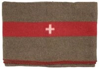 Wolldecke Schweiz. Wolldecke, braun, 200 x 150 cm, MFH, mit wei&szlig;em Kreuz