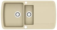 vidaXL Granitsp&uuml;le, Einbausp&uuml;le Doppelbecken Beige