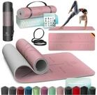 KESSER Yogamatte, Gymnastikmatte + Tragegurt rutschfest TPE Yogamatte gepolstert