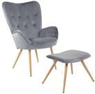 Albatros International Sessel Ohrensessel York grau Moderner Look Relaxsessel