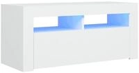vidaXL TV-Schrank NA TV-Schrank mit LED Leuchten Wei&szlig; 90x35x40 cm Lowboard