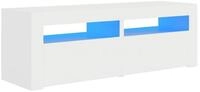 vidaXL TV-Schrank NA TV-Schrank mit LED Leuchten Wei&szlig; 120x35x40 cm Lowboard