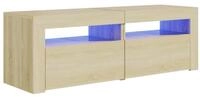 vidaXL TV-Schrank NA TV-Schrank mit LED Leuchten Sonoma Eiche 120x35x40 cm...