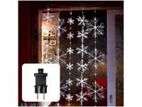 Hellum LED-Schneeflocken-Vorhang 5 x 15 LEDs warmweiß (577808)