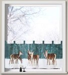 Weckbrodt Scheibengardine Hirsche im Schnee (1 St), Schlaufen, blickdicht,...