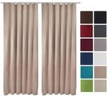 Beautissu Vorhang 2er Set Blackout Vorhang Blickdicht Sand Amelie BK, 140x245cm,