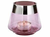 Fink Teelichthalter Teelichthalter JONA - rosa - Glas - H.13cm x B.15cm (1 St),