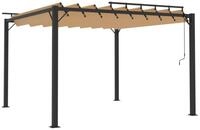 vidaXL Partyzelt Pergola mit Lamellendach 3x3 m Taupe Stoff und Aluminium