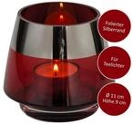 Fink Teelichthalter JONA Teelichthalter - H.13cm x D.15cm - rot /silberfarben -...
