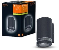 Ledvance Au&szlig;en-Wandleuchte Aluminum, GU10, IP44, wassergesch&uuml;tzt, G, L100mm,