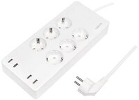 LogiLink SH0105 Steckdosenleiste 6-fach (USB-Anschl&uuml;sse, Kurzschlussschutz,
