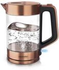 Arendo Wasserkocher aus Glas & Edelstahl, Cool-Touch-Griff, F&uuml;llstandsanzeige,