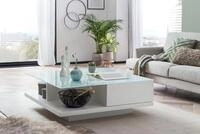 SalesFever Couchtisch im minimalistischen Stil, Kristallklare Tischplatte aus
