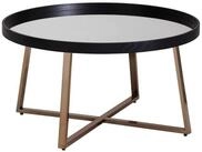 Wohnling Couchtisch WL6.002 Rund Gold Wohnzimmertisch Spiegel Glas Beistelltisch