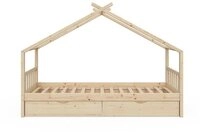 VitaliSpa&reg; Hausbett Design, Naturholz, 90x200 cm mit 2 Schubladen (1-tlg)