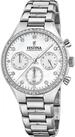 Festina Chronograph f&uuml;r Damen F20401/1 &ndash; Wei&szlig;es Zifferblatt, Edelstahlarmband, 36