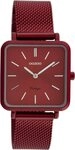 OOZOO Quarzuhr Damenuhr C20011 &ndash; Burgunderrote Armbanduhr mit Meshband, 29&times;29 mm