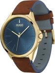 HUGO Quarzuhr #SMASH 1530134, Armbanduhr, Herrenuhr, Mineralglas, Lederarmband