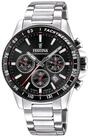 Festina Chronograph F20560/6 Herrenuhr &ndash; Edelstahlband, schwarzes Zifferblatt, 45