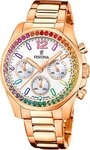 Festina Chronograph Festina Damen Uhr F20639/2 Boyfriend Rainbow, Edelstahl, rose