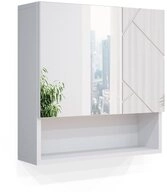 Vicco Badezimmerspiegelschrank Irma, Wei&szlig; Hochglanz, 54 x 55 cm (1-St)