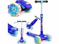 Kidiz Scooter X-Pro2 Dreiradscooter mit PU LED Leuchtenden Räder blau