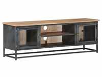 vidaXL TV Cabinet Solid Acacia Wood and Steel 120 x 30 x 40 cm grey (323499)