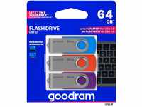 Goodram UTS3 MIX 64GB USB 3.0 3 PACK USB-Stick (USB 3.0, Lesegeschwindigkeit 60...