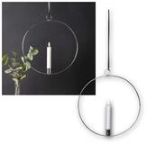 STAR TRADING LED-Kerze LED-Kerze "Flamme", mit Ring &Oslash; 28cm, Silber