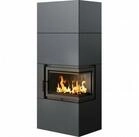 Kratki Kaminbaus&auml;tze Kratki Simple Box Kamin Stahl schwarz T&uuml;ranschlag rechts