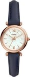 Fossil Quarzuhr Carlie ES4502, Armbanduhr, Damenuhr, Perlmutt-Zifferblatt,