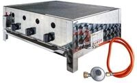 DEMA Gas-Pizzaofen Gastrobr&auml;ter mit Grillrost DGB3, 3-flammig, 10kw,...