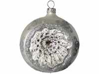 Weihnachtsbaumkugel Reflexkugel, Renaissanceband, silber seidenmatt (1 St),