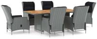 vidaXL Garten-Essgruppe 7-tlg. Garten-Essgruppe mit Auflagen Poly Rattan...