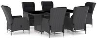 vidaXL Garten-Essgruppe 7-tlg. Garten-Essgruppe mit Auflagen Poly Rattan...