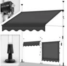 tillvex Klemmmarkise Balkonmarkise ohne Bohren, Markise mit Handkurbel &