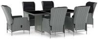 vidaXL Garten-Essgruppe 7-tlg. Garten-Essgruppe mit Auflagen Poly Rattan...