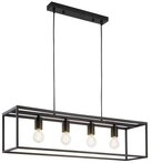 casa NOVA H&auml;ngeleuchte HAMPER, 4-flammig, Schwarz, Metall, B 80 cm, ohne