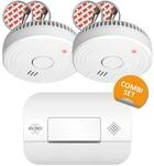 Elro Rauchmelder (Set: 2 Rauchmelder mit Batterie Magnethalterung,